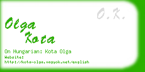 olga kota business card